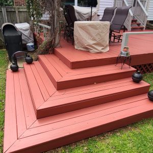 Deck Staining Project in Greenville
